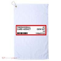 Gem Mint Graded Baseball Card Addict Grade Golf Towel thumb 0