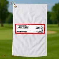 Gem Mint Graded Baseball Card Addict Grade Golf Towel thumb 1