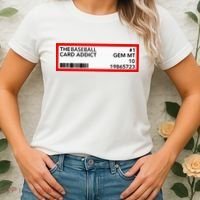 Gem Mint Graded Baseball Card Addict Grade Women's T-Shirt thumb 2