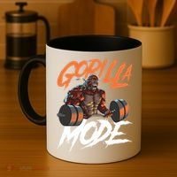 Gorilla Mode Gym Beast Workout Weights Lifting Power Gift Coffee Mug thumb 4