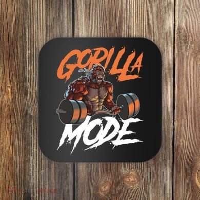 Gorilla Mode Gym Beast Workout Weights Lifting Power Gift Coaster