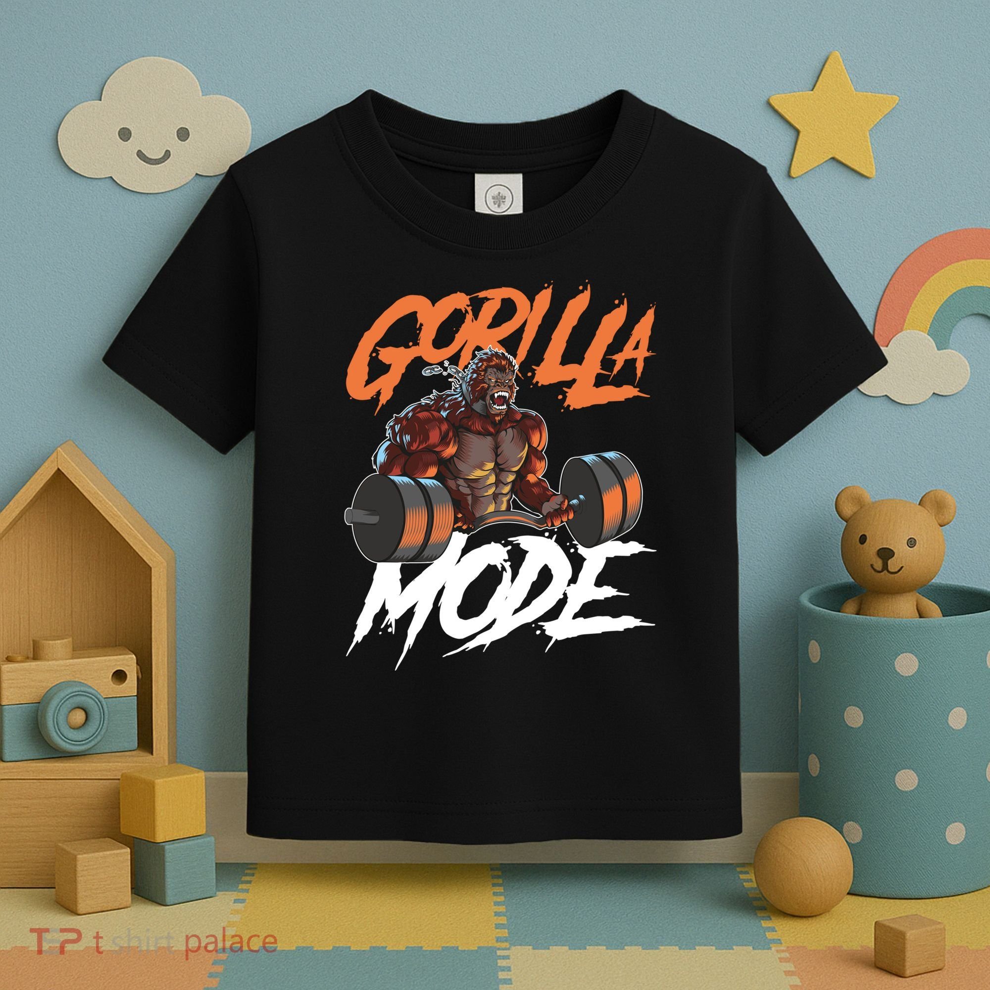 Gorilla Mode Gym Beast Workout Weights Lifting Power Gift Toddler T-Shirt