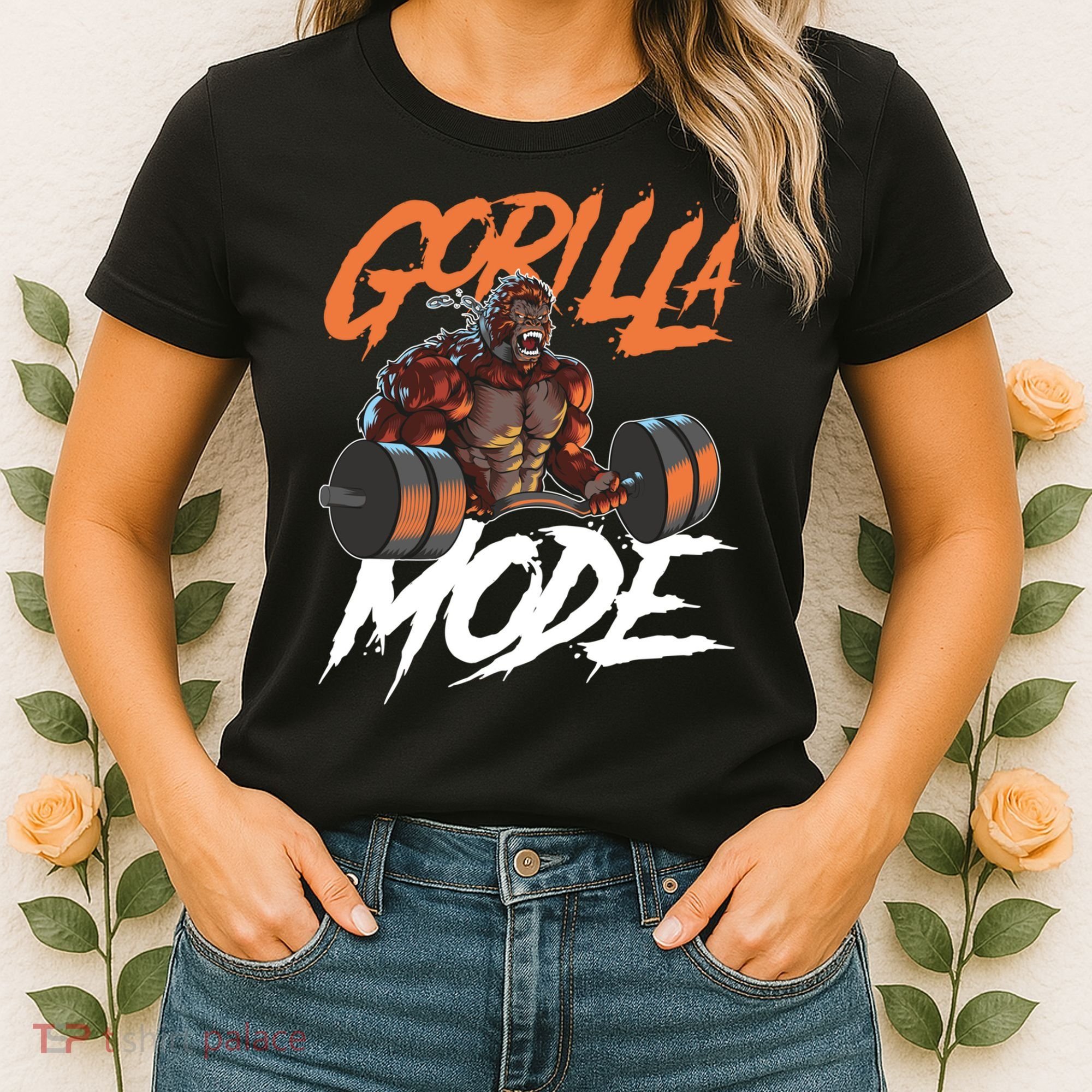 Gorilla Mode Gym Beast Workout Weights Lifting Power Gift Women's T-Shirt
