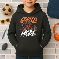Gorilla Mode Gym Beast Workout Weights Lifting Power Gift Kids Hoodie thumb 2