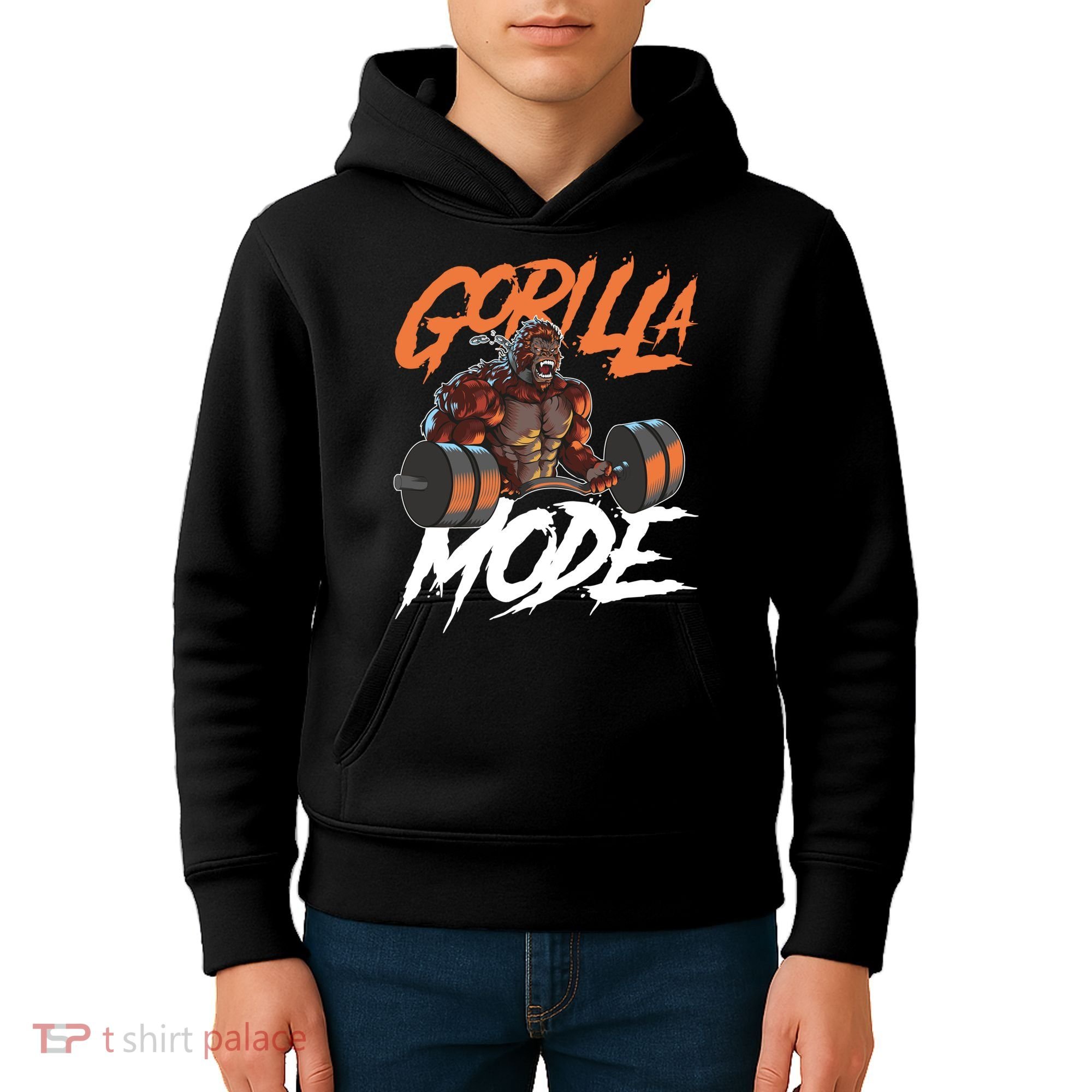 Gorilla Mode Gym Beast Workout Weights Lifting Power Gift Kids Hoodie