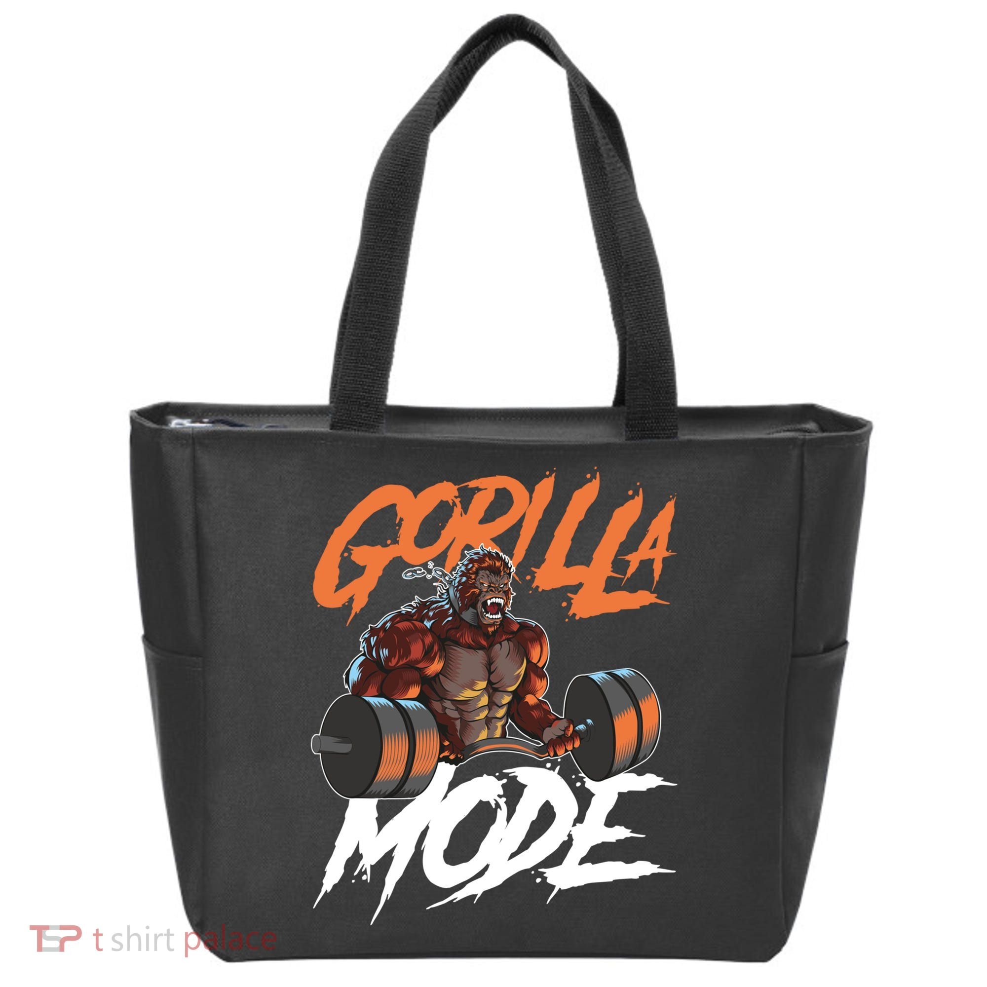 Gorilla Mode Gym Beast Workout Weights Lifting Power Gift Tote Bag