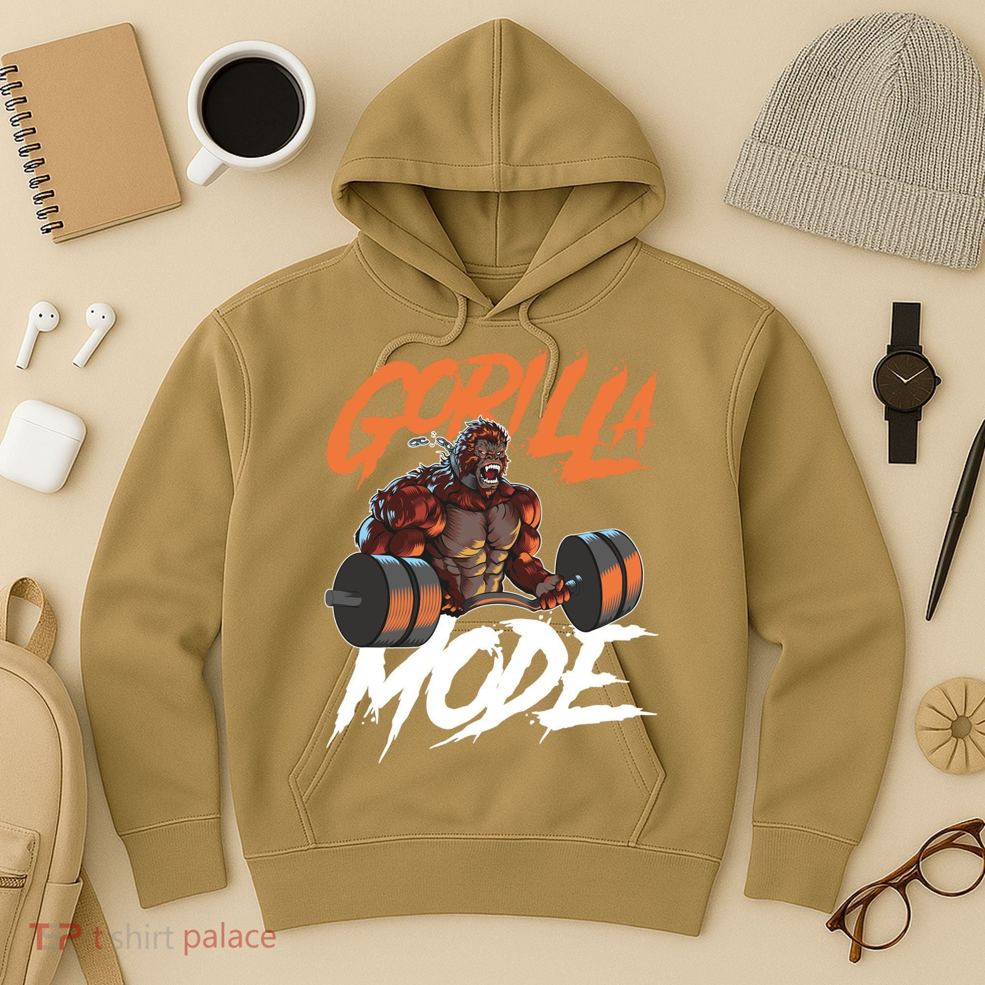 Gorilla Mode Gym Beast Workout Weights Lifting Power Gift Hoodie
