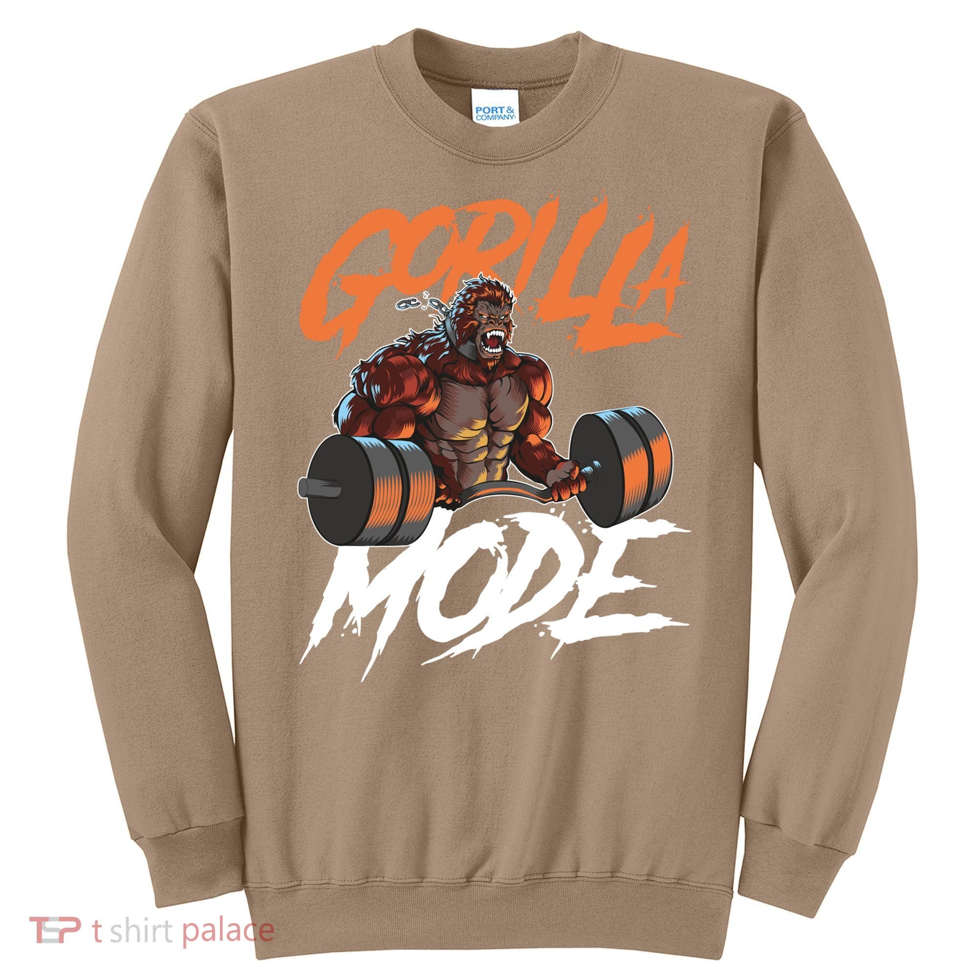 Gorilla Mode Gym Beast Workout Weights Lifting Power Gift Sweatshirt