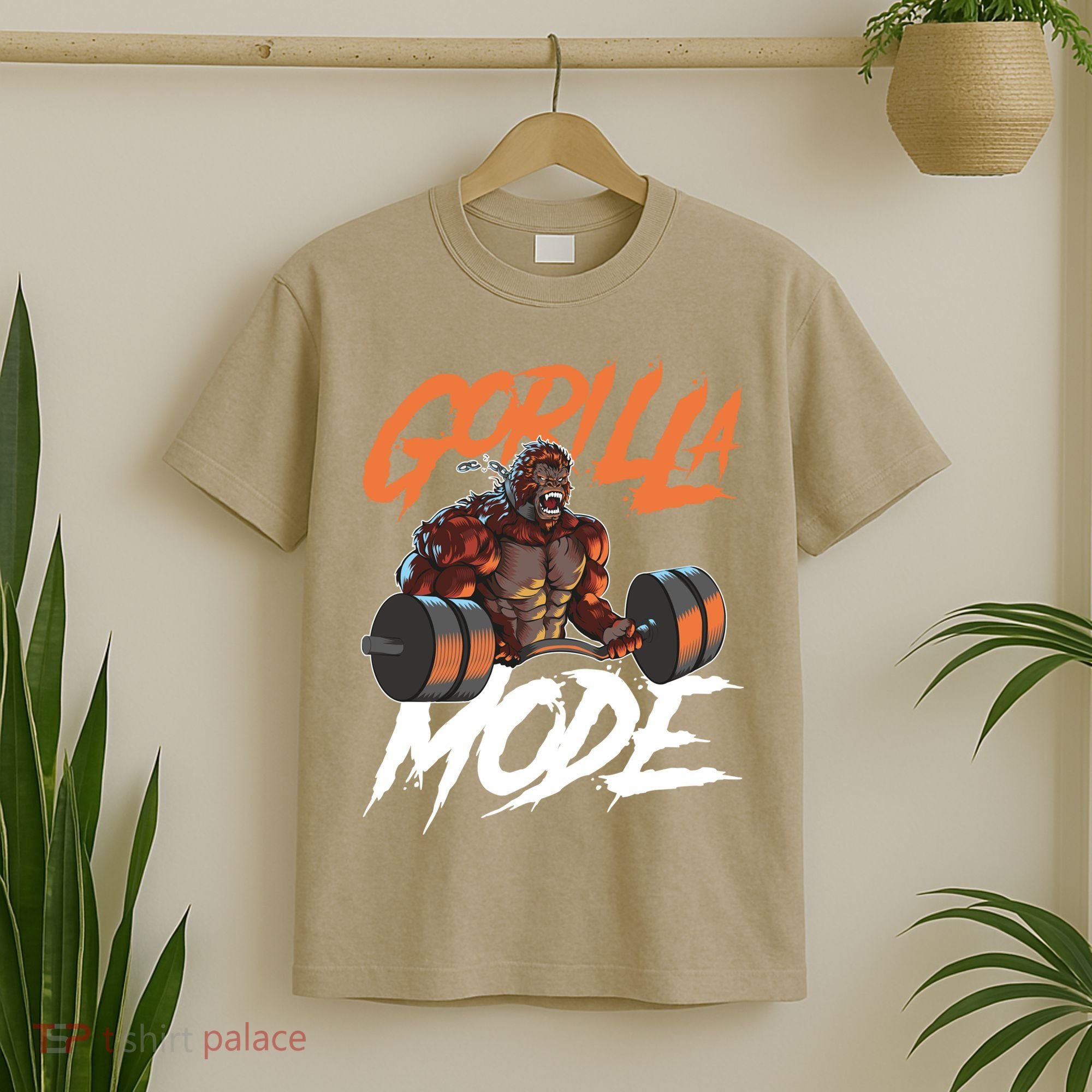 Gorilla Mode Gym Beast Workout Weights Lifting Power Gift T-Shirt