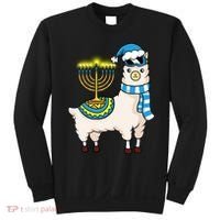 Glowing Menorah Hanukkah Llama Cute Alpaca Chanukah Sweatshirt thumb 0