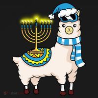 Glowing Menorah Hanukkah Llama Cute Alpaca Chanukah Visor thumb 3