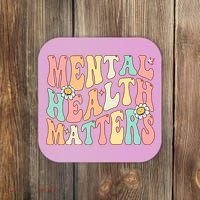 Groovy Mental Health Matters Human Brain Illness Awareness Coaster thumb 0