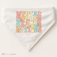 Groovy Mental Health Matters Human Brain Illness Awareness USA-Made Doggie Bandana thumb 0