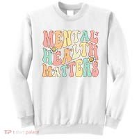 Groovy Mental Health Matters Human Brain Illness Awareness Sweatshirt thumb 0