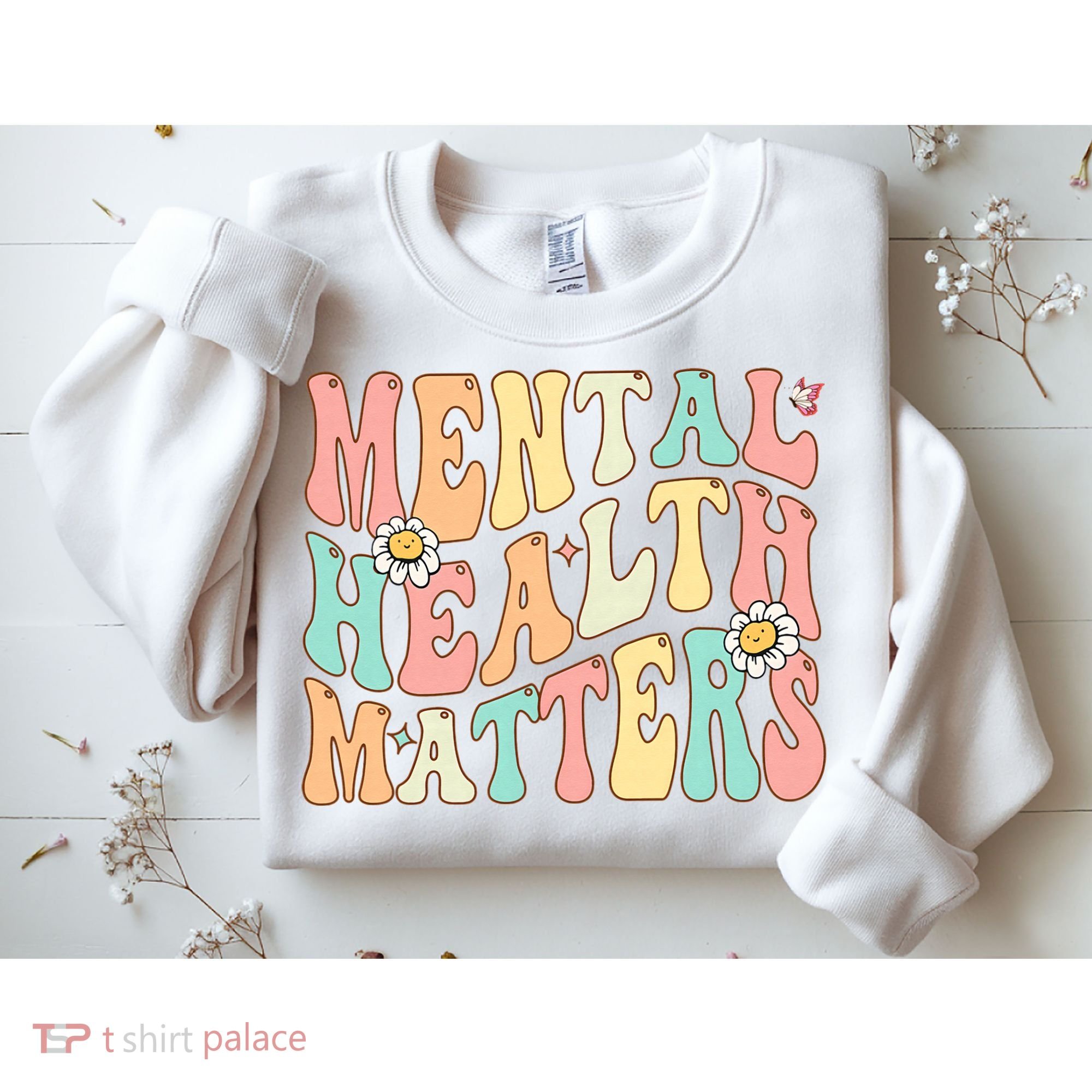 Groovy Mental Health Matters Human Brain Illness Awareness Sweatshirt