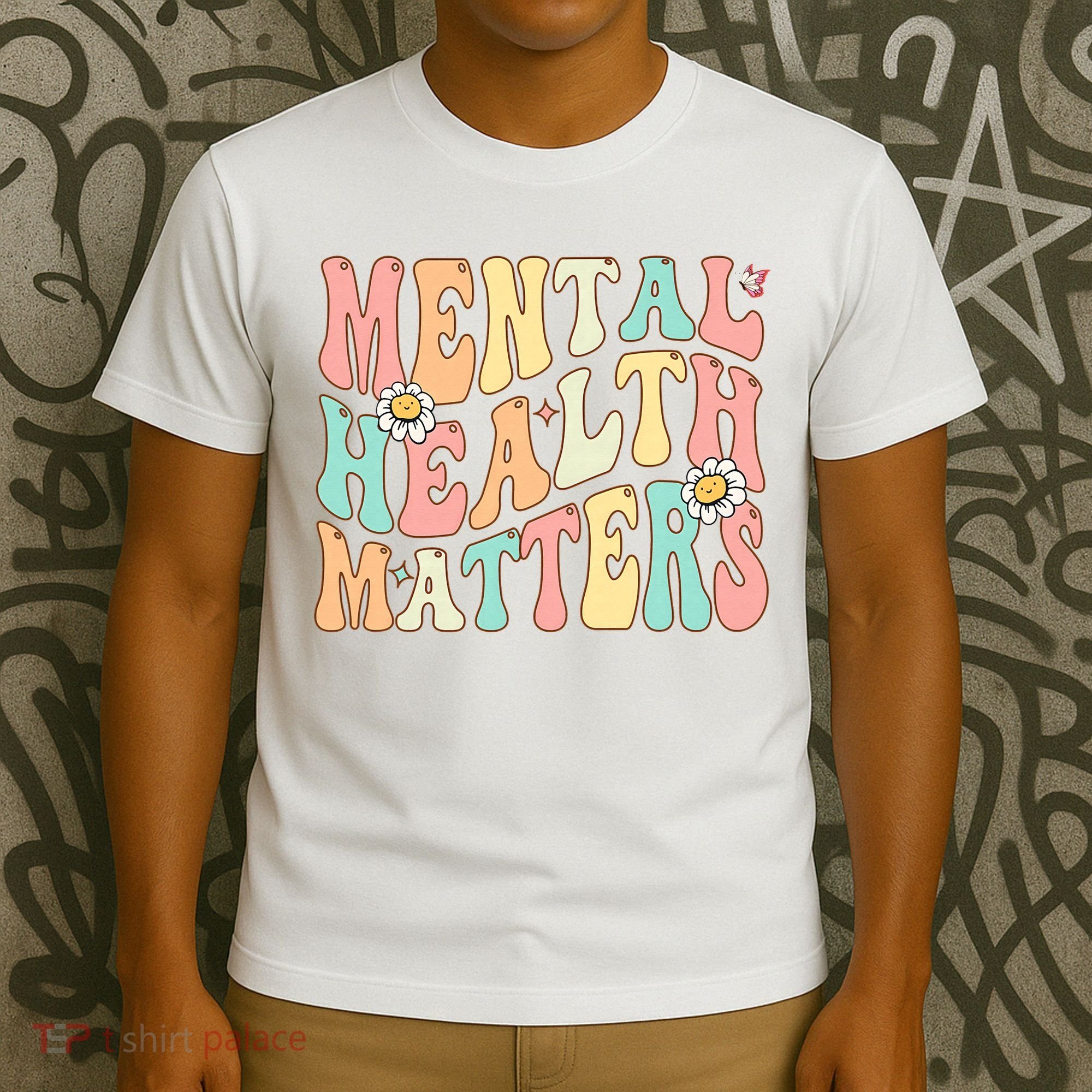 Groovy Mental Health Matters Human Brain Illness Awareness T-Shirt