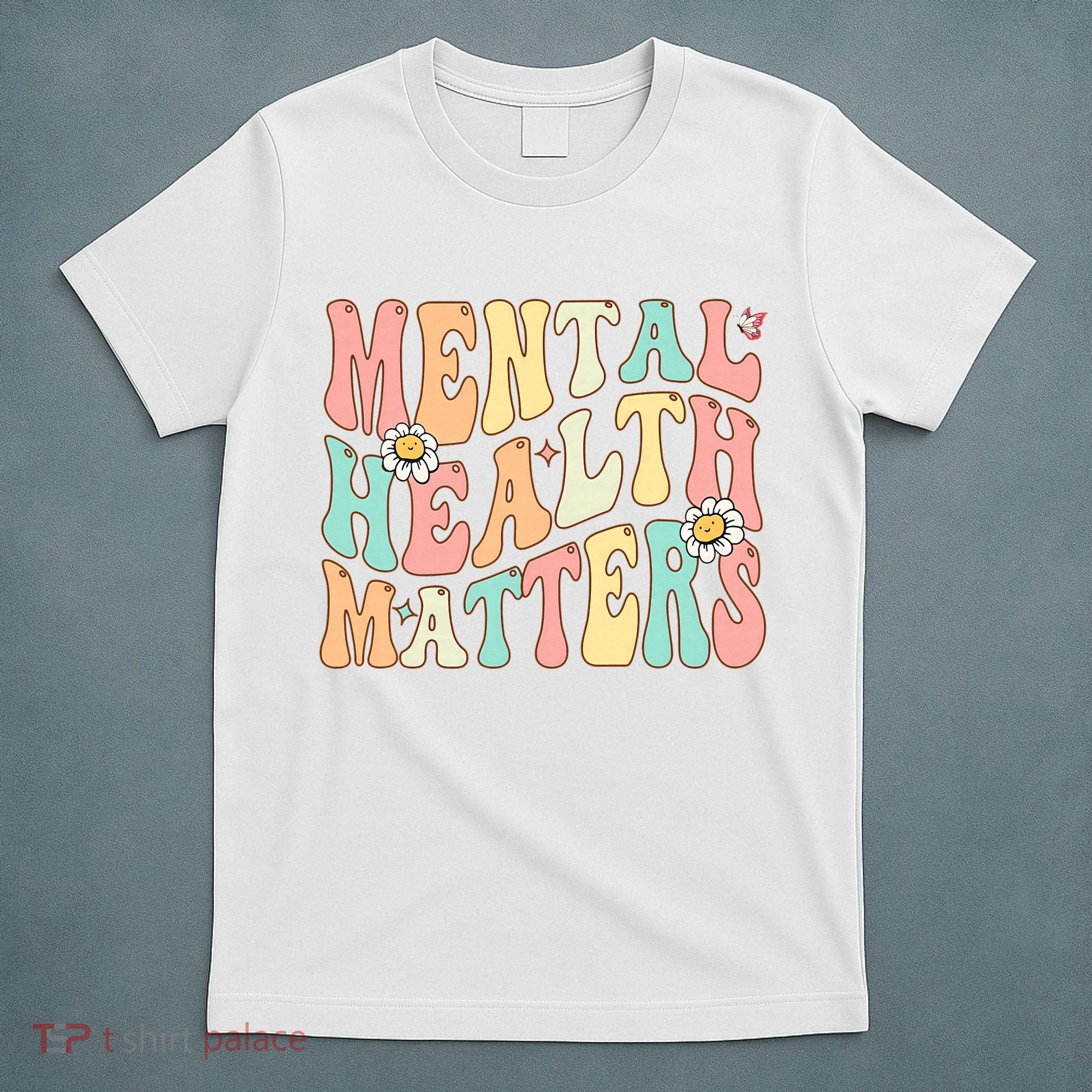 Groovy Mental Health Matters Human Brain Illness Awareness T-Shirt