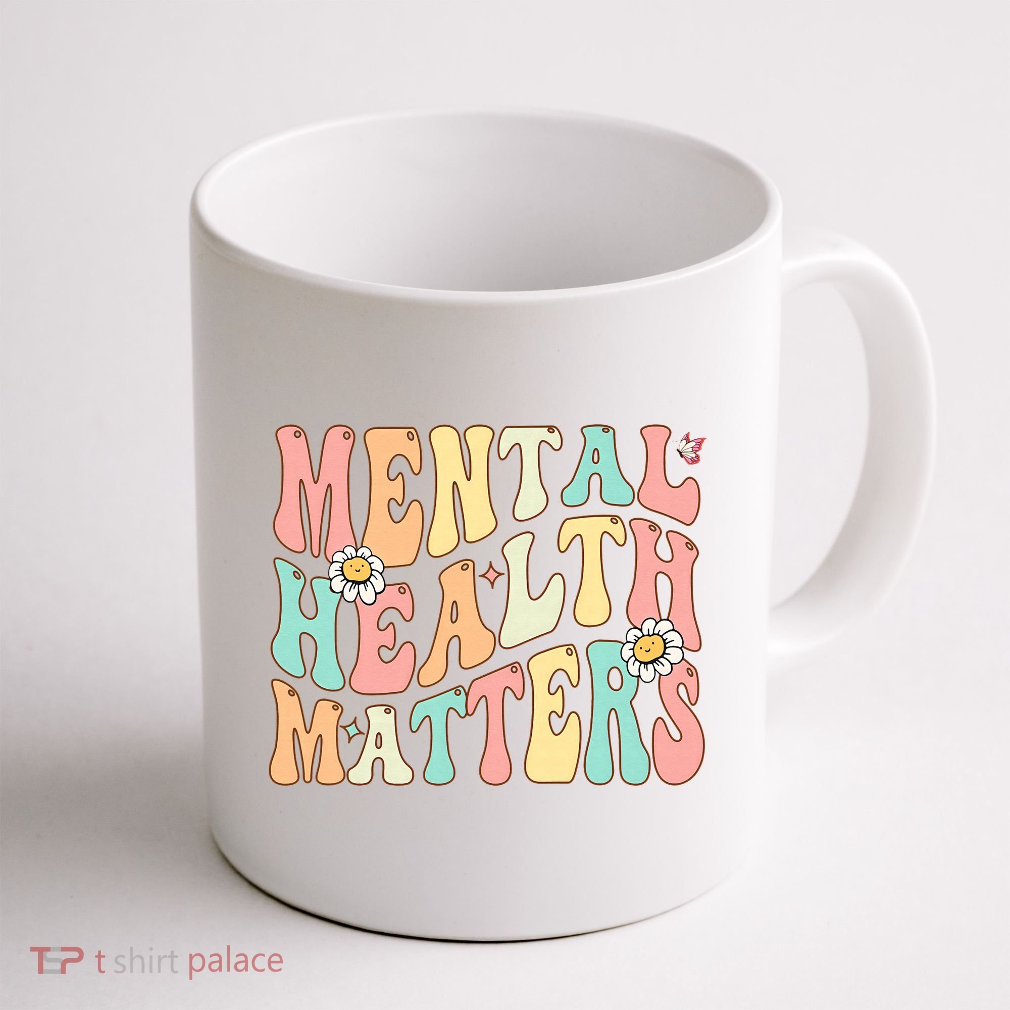 Groovy Mental Health Matters Human Brain Illness Awareness Coffee Mug