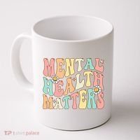 Groovy Mental Health Matters Human Brain Illness Awareness Coffee Mug thumb 0