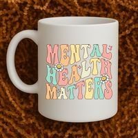 Groovy Mental Health Matters Human Brain Illness Awareness Coffee Mug thumb 2