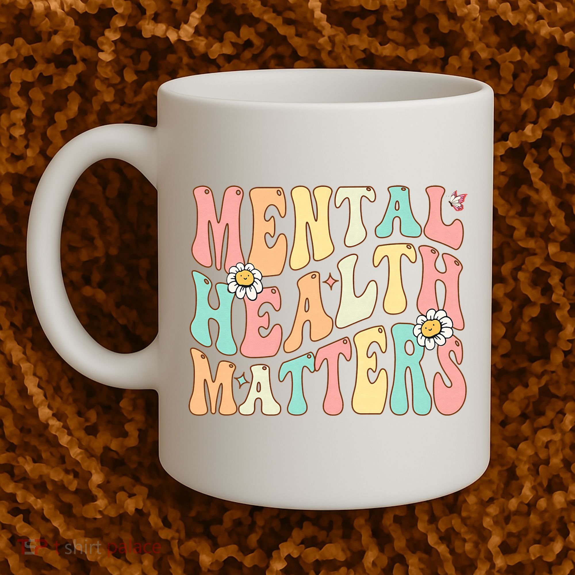 Groovy Mental Health Matters Human Brain Illness Awareness Coffee Mug