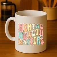 Groovy Mental Health Matters Human Brain Illness Awareness Coffee Mug thumb 4