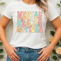 Groovy Mental Health Matters Human Brain Illness Awareness Women's T-Shirt thumb 2