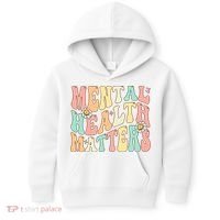 Groovy Mental Health Matters Human Brain Illness Awareness Kids Hoodie thumb 0