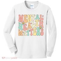 Groovy Mental Health Matters Human Brain Illness Awareness Kids Long Sleeve Shirt thumb 0