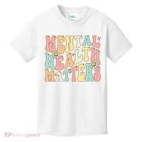 Groovy Mental Health Matters Human Brain Illness Awareness Kids T-Shirt thumb 0