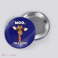 Giraffe Moo Im A Goat Farm Zoo Animal Giraffe Lover Button thumb 0