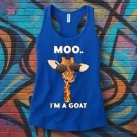 Giraffe Moo Im A Goat Farm Zoo Animal Giraffe Lover Women's Tank Top thumb 3