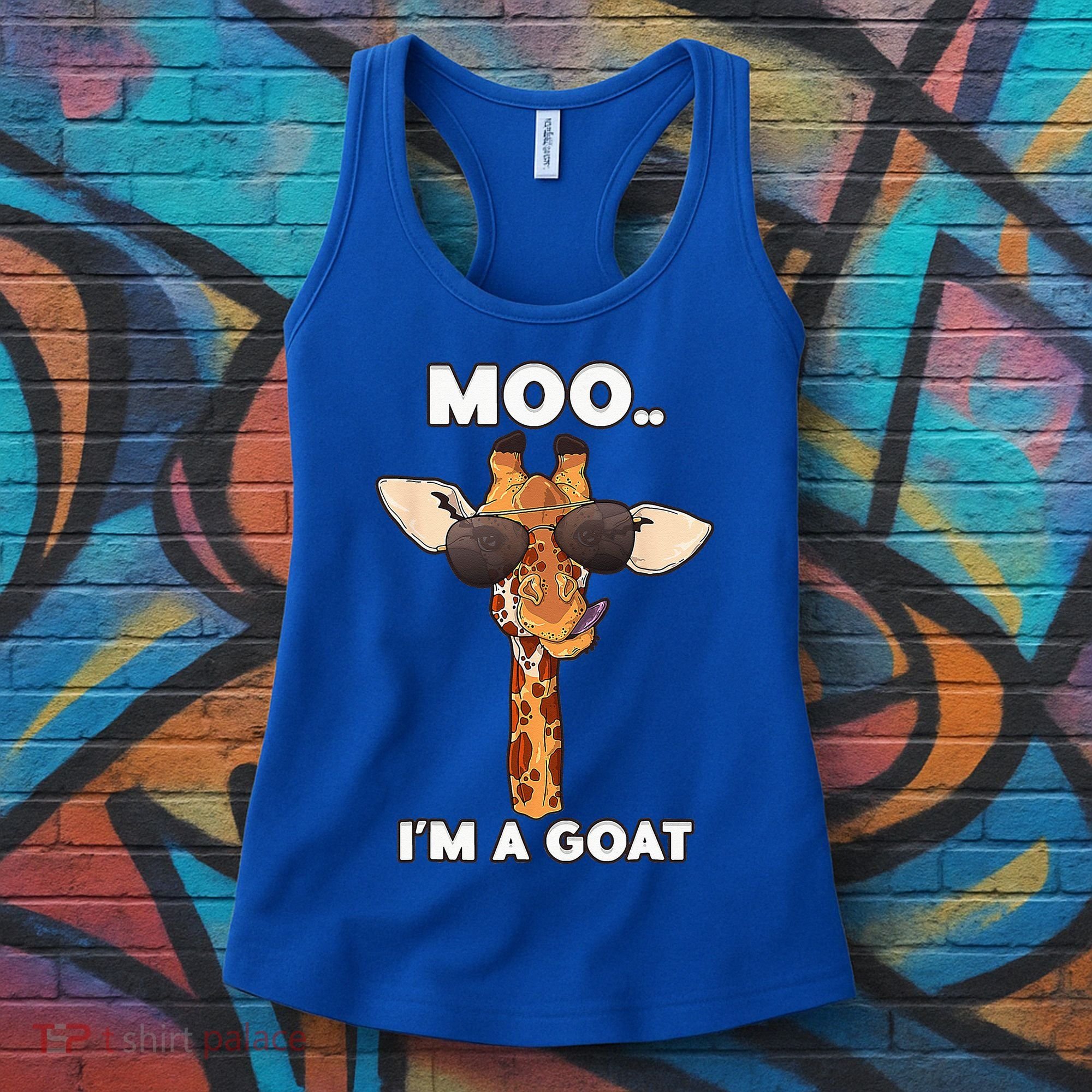 Giraffe Moo Im A Goat Farm Zoo Animal Giraffe Lover Women's Tank Top