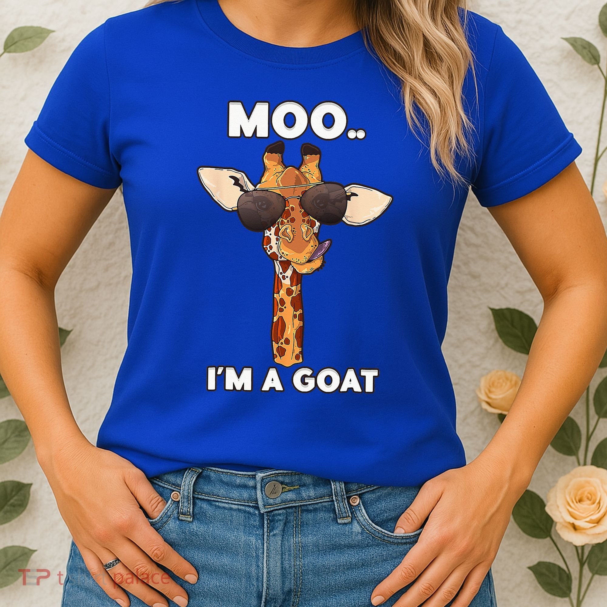 Giraffe Moo Im A Goat Farm Zoo Animal Giraffe Lover Women's T-Shirt