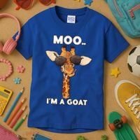 Giraffe Moo Im A Goat Farm Zoo Animal Giraffe Lover Kids T-Shirt thumb 3