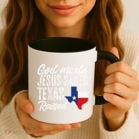 God Made Jesus Saved Texas Raised Texas Pride State Coffee Mug thumb 3