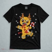 Gingerbread Man Krampus Christmas Pajama Xmas Candy Cane T-Shirt thumb 5