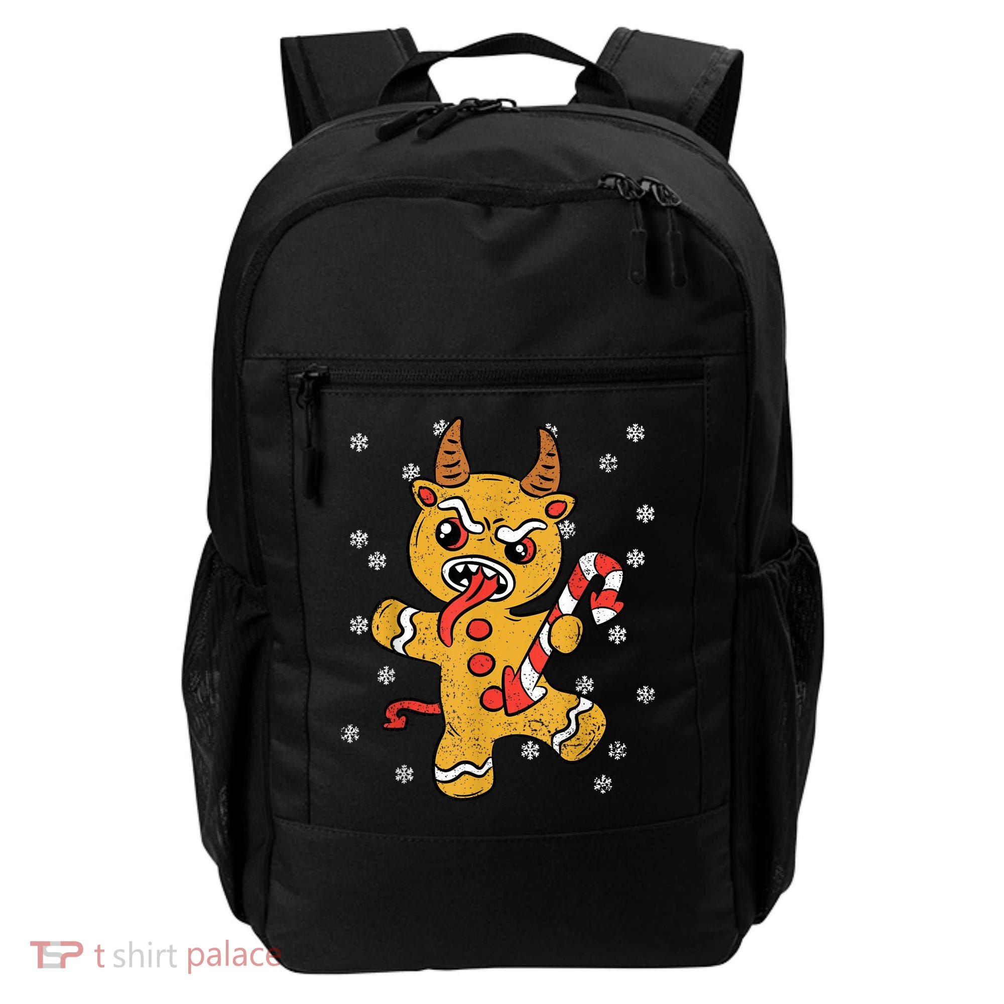 Gingerbread Man Krampus Christmas Pajama Xmas Candy Cane Backpack