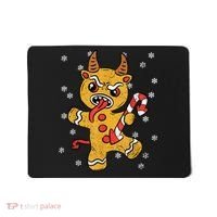 Gingerbread Man Krampus Christmas Pajama Xmas Candy Cane Mousepad thumb 0