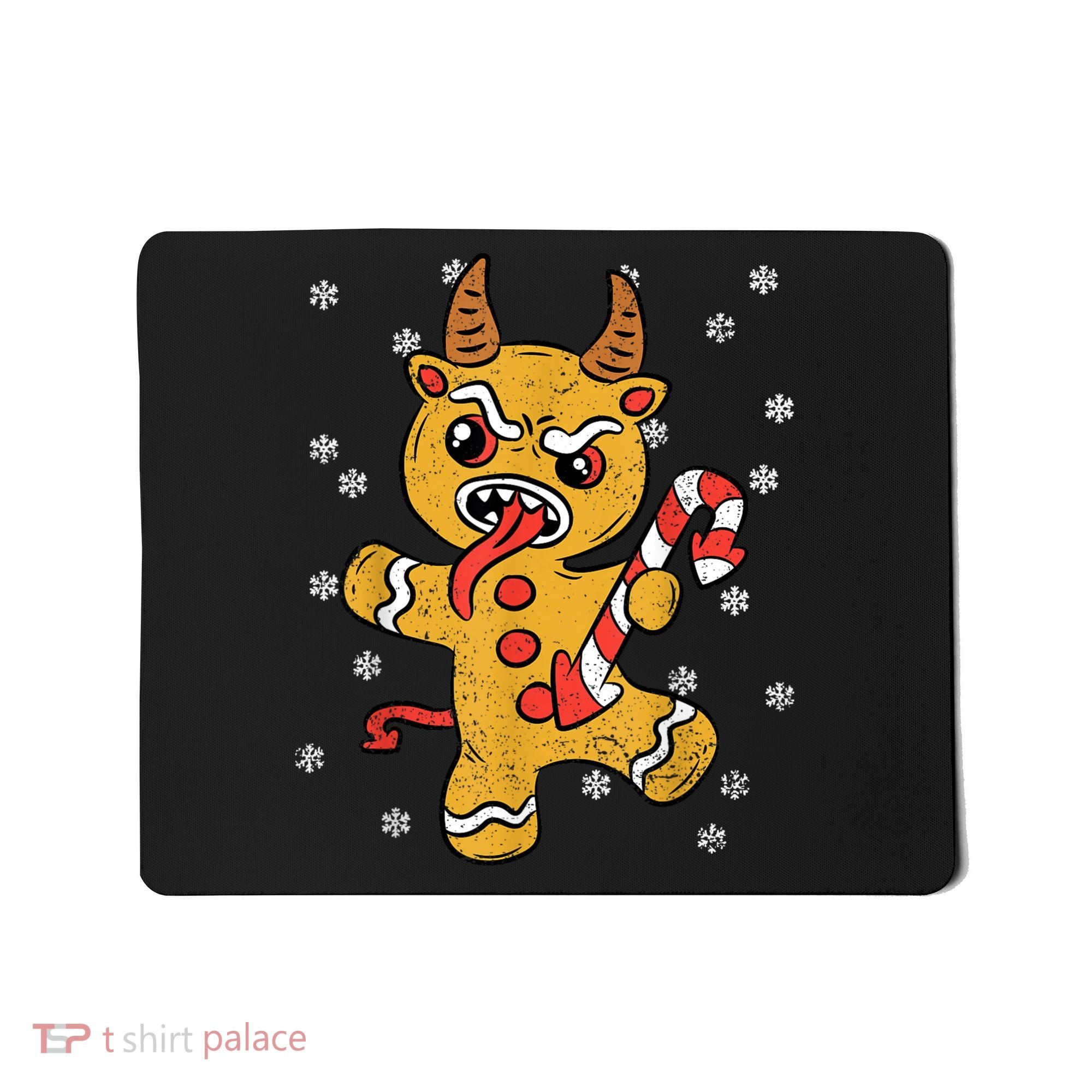 Gingerbread Man Krampus Christmas Pajama Xmas Candy Cane Mousepad