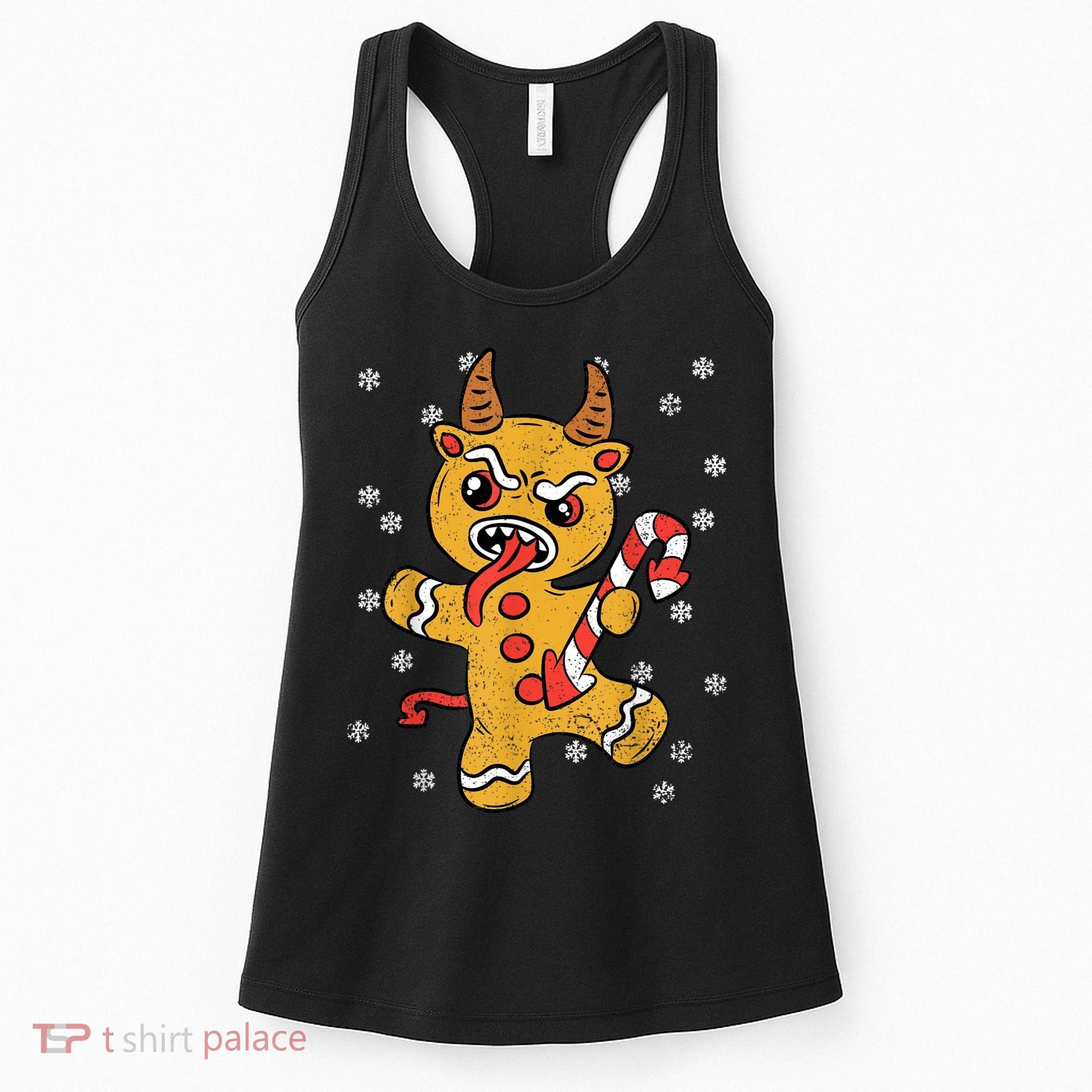 Gingerbread Man Krampus Christmas Pajama Xmas Candy Cane Women's Tank Top