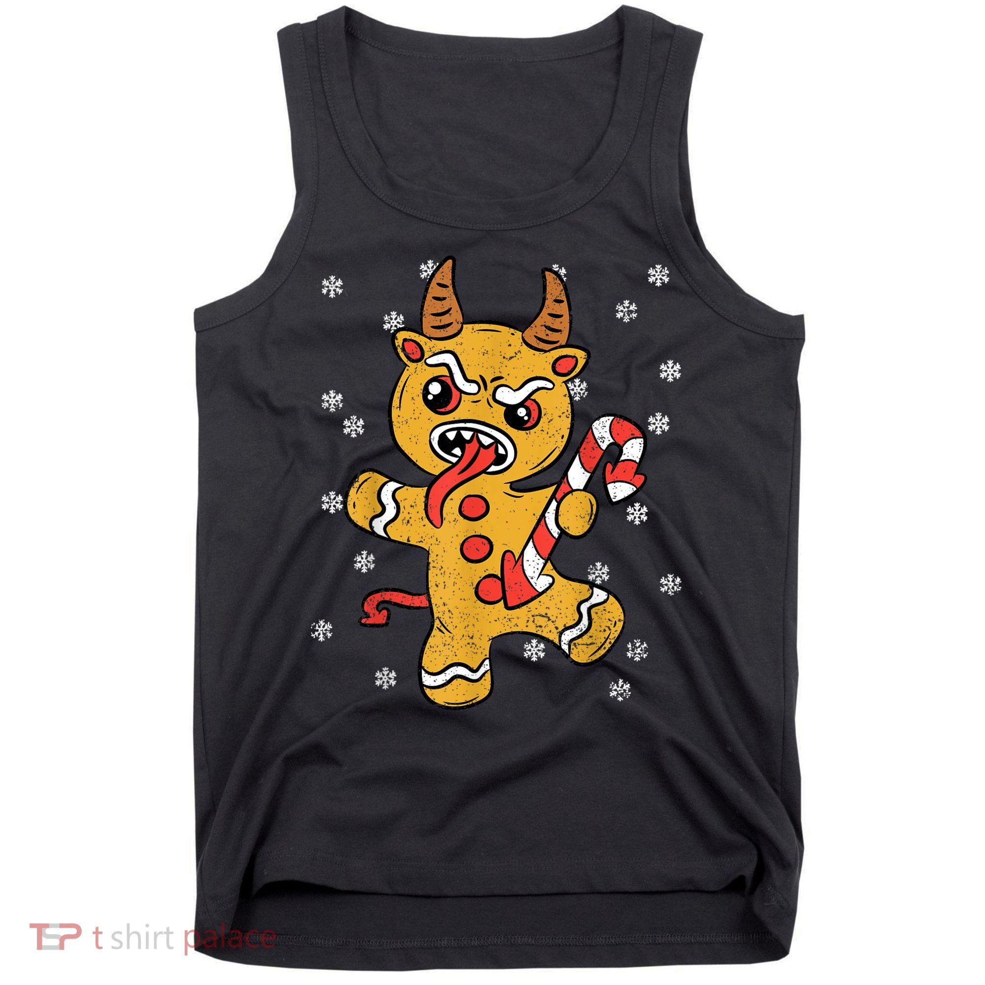 Gingerbread Man Krampus Christmas Pajama Xmas Candy Cane Tank Top