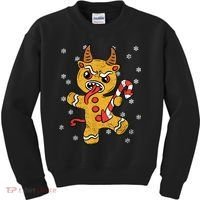 Gingerbread Man Krampus Christmas Pajama Xmas Candy Cane Kids Sweatshirt thumb 0