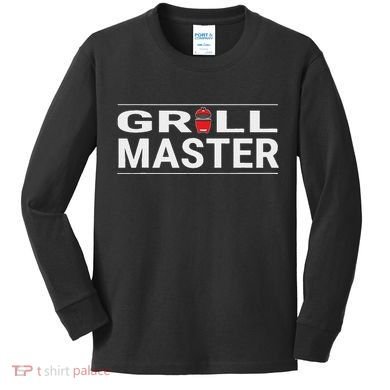 Grill Master Kamado Style Bbq Barbecue Pitmaster Kids Long Sleeve Shirt