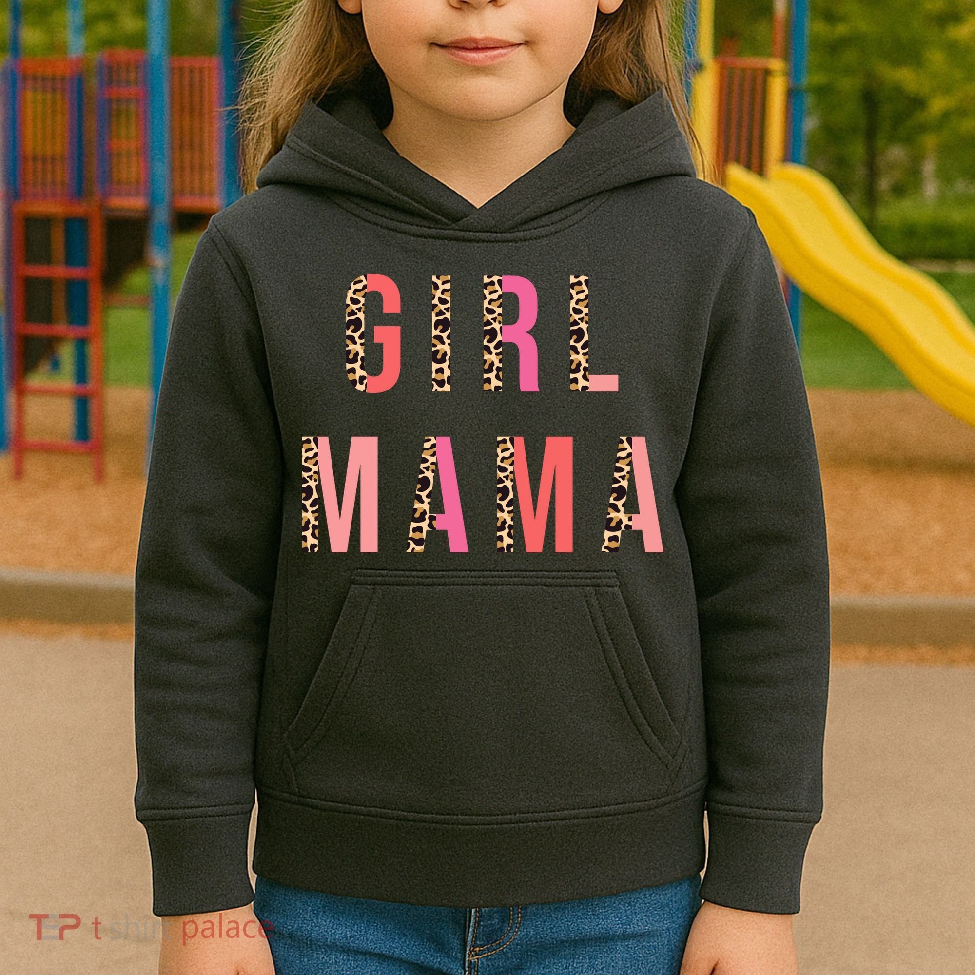 Girl Mama Leopard Kids Hoodie