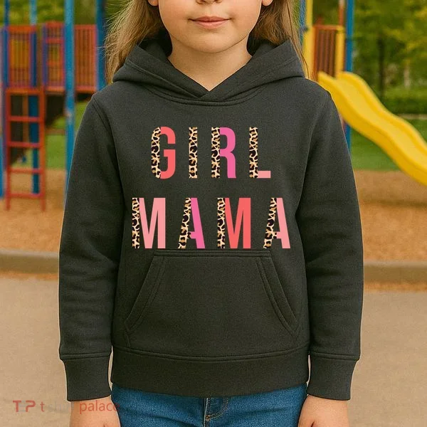 Girl Mama Leopard Kids Hoodie