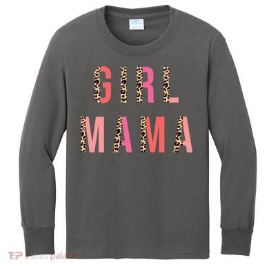 Girl Mama Leopard Kids Long Sleeve Shirt