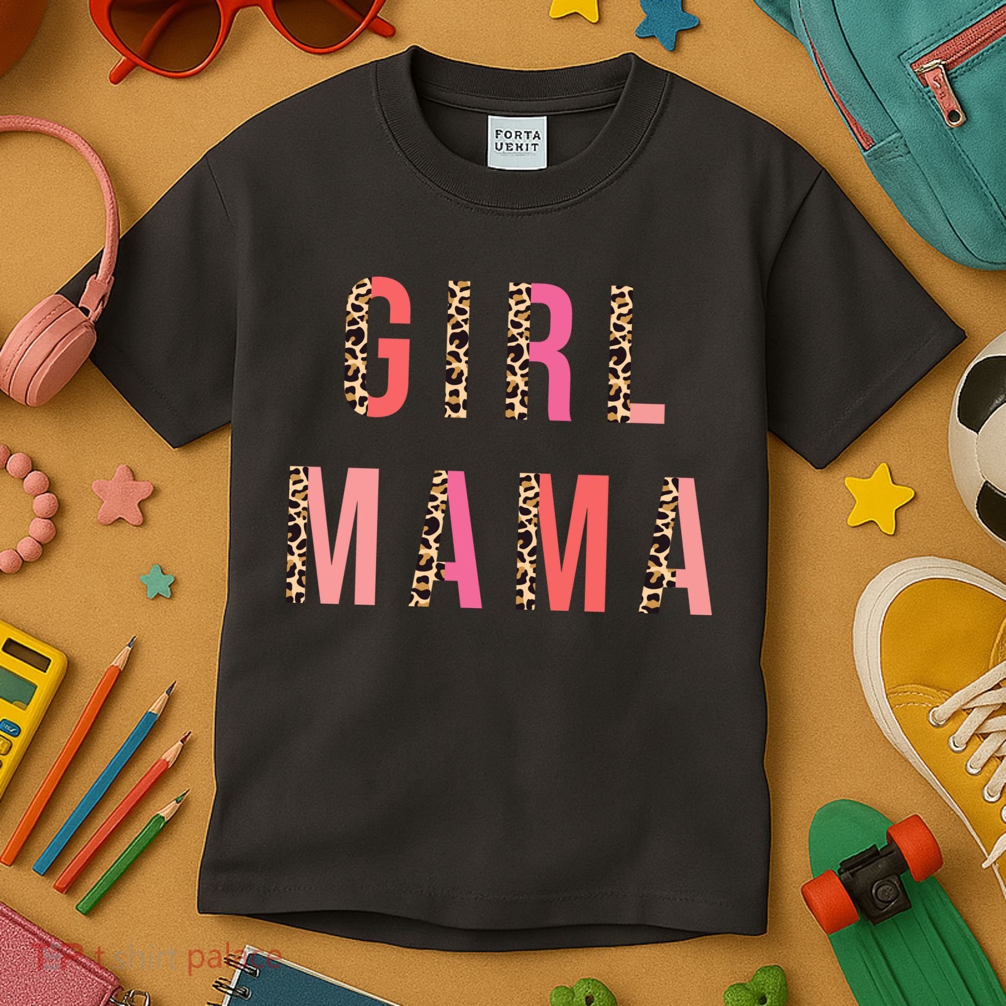 Girl Mama Leopard Kids T-Shirt