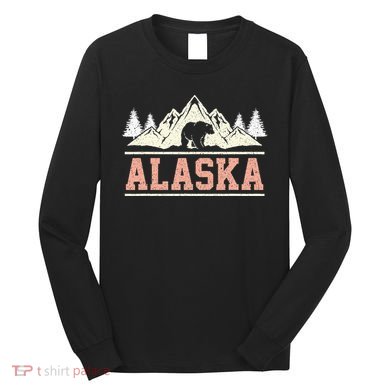 Glacier Mountain Landscape Alaskan Bear Wildlife Alaska Long Sleeve Shirt