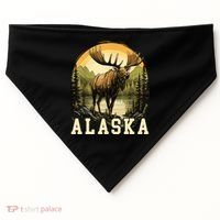 Glacier Mountain Landscape Alaskan Wildlife Alaska Moose USA-Made Doggie Bandana thumb 0